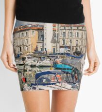 View of yachts in the old port, La Rochelle France Mini Skirt