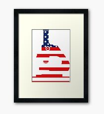 Patriotic American Flag Microscope Design Framed Print
