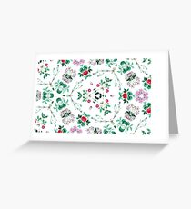 summer garden plant orchids ornament backdrop design flowers elegance green seamless colorful repeat pattern Greeting Card