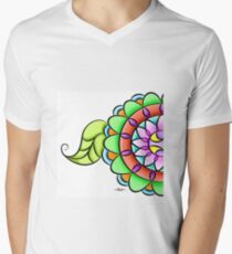 Mandala floral multicolor V-Neck T-Shirt