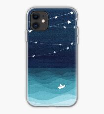 Garland of stars, teal ocean iPhone Case