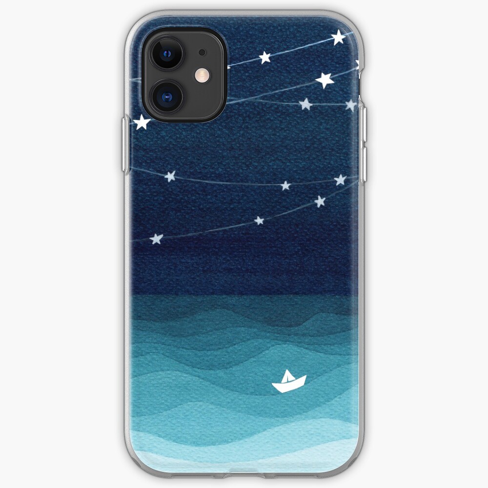 Garland of stars, teal ocean iPhone Case & Cover