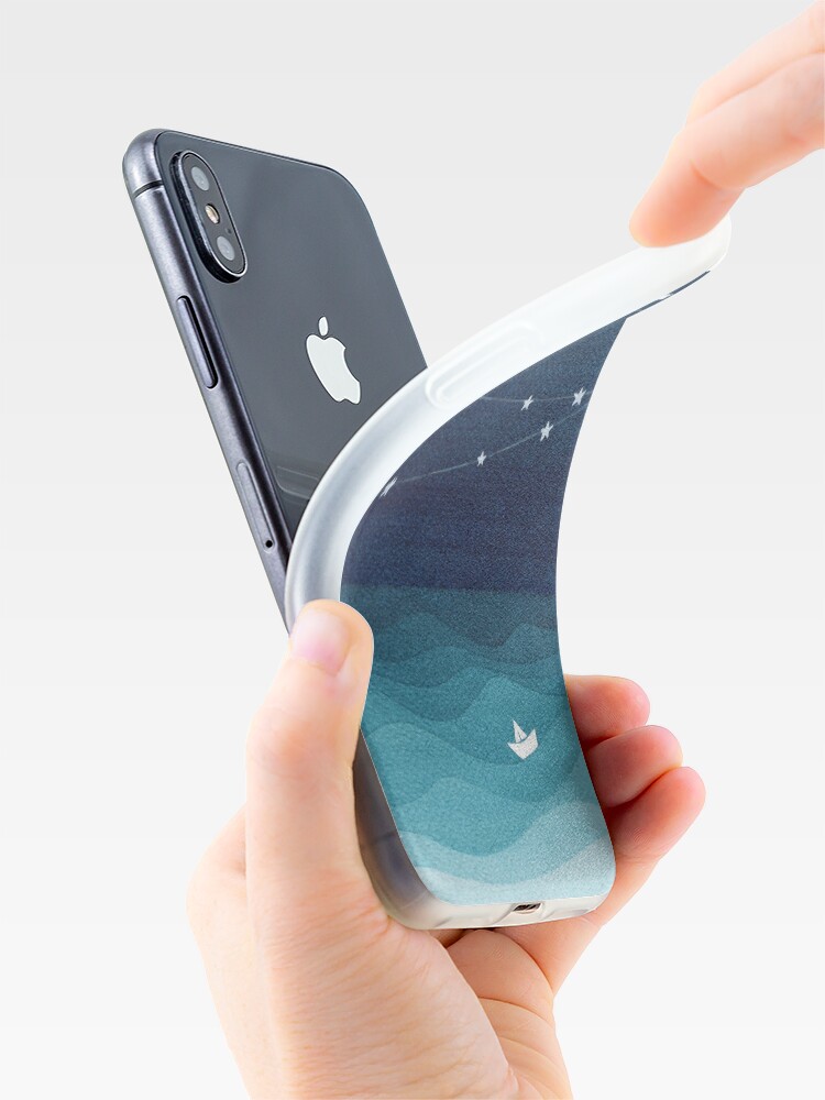 Alternate view of Garland of stars, teal ocean iPhone Case & Cover