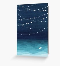 Garland von Sternen, aquamariner Ozean Grußkarte