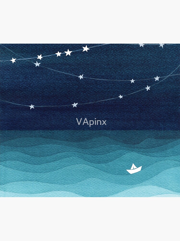 Garland of stars, teal ocean by VApinx