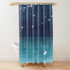 Garland von Sternen, aquamariner Ozean Duschvorhang