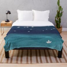 Garland von Sternen, aquamariner Ozean Fleecedecke