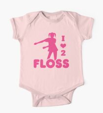 Floss Dance I Love To Floss Like A Boss Pink One Piece - Short Sleeve