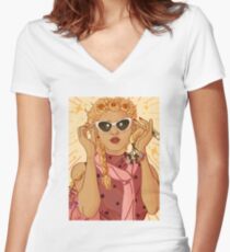 Glamorous Giorno Women's Fitted V-Neck T-Shirt