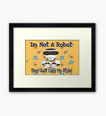 I'm Not A Robot Orange Pattern Framed Print