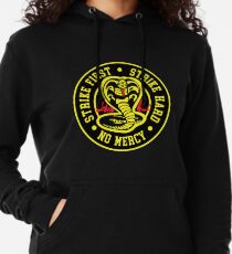 Sudadera con capucha ligera Cobra Kai Strike Hard Strike Primero sin piedad