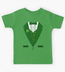 Irish Green Tuxedo T-Shirt Kids Tee