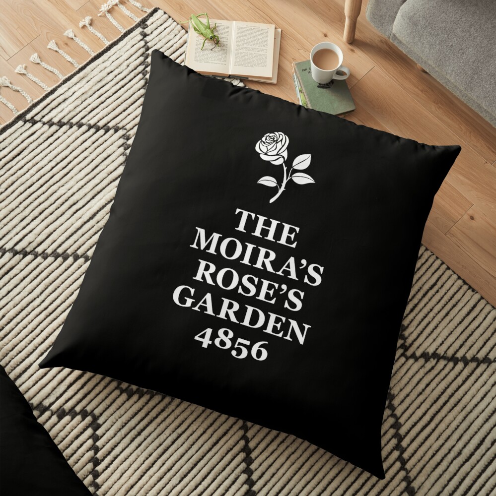 The Moira's Rose's Garden - white type Floor Pillow