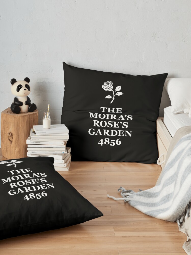 Alternate view of The Moira's Rose's Garden - white type Floor Pillow