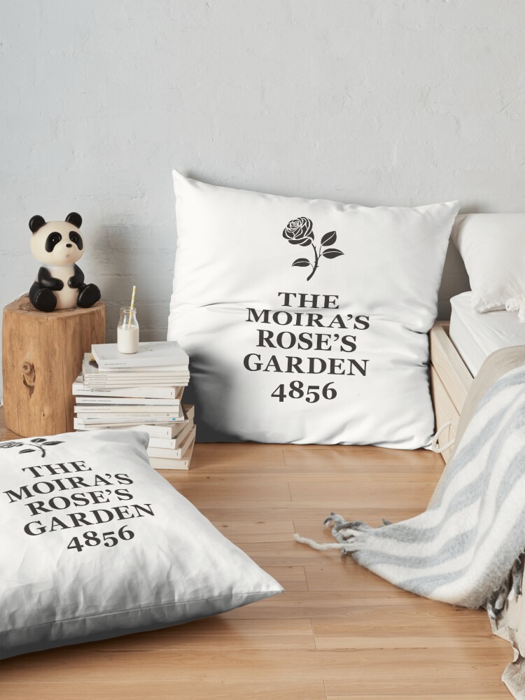 Alternate view of The Moira's Rose's Garden - black type Floor Pillow