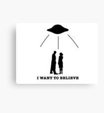 mulder and scully silhouettes: i want to believe Canvas Print