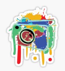 Watercolor Artistic Vintage Camera Sticker