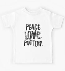 Pottery Design Peace Love Black Artist Gift Dark Kids Tee