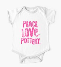 Pottery Design Peace Love Pink Artist Gift Light One Piece - Short Sleeve