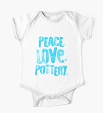 Pottery Design Peace Love Blue Artist Gift Light One Piece - Short Sleeve