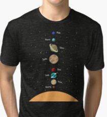 Planets solar system flat design, vector illustration Tri-blend T-Shirt