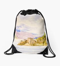 Urquhart Castle on Loch Ness, Scotland Drawstring Bag