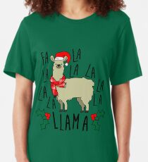 Christmas Fa La Llama Slim Fit T-Shirt