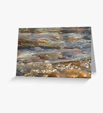 clear sea water on a pebbled beach Greeting Card