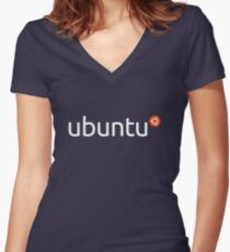 Ubuntu Women's Fitted V-Neck T-Shirt