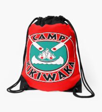 Camp Kikiwaka - Bunk'd - red background Drawstring Bag