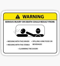 Rules of the Road Warning Sticker for Cars (smoking ok) Sticker