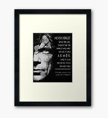 Tyrion Lannister with quote Framed Print