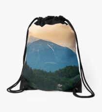 Lake Bled and castle Drawstring Bag