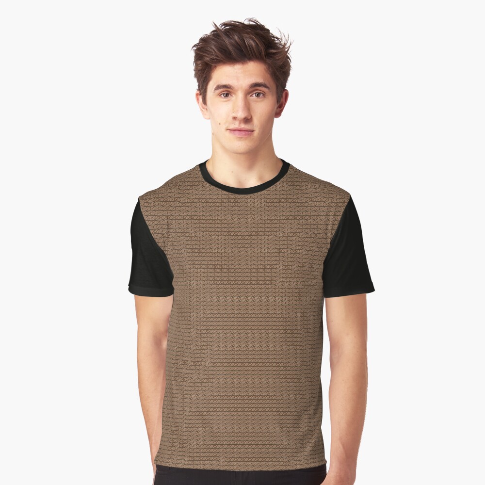 Simple Knotwork in Tan on Brown Graphic T-Shirt