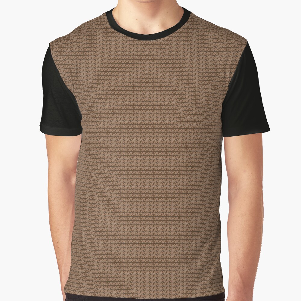 Simple Knotwork in Tan on Brown Graphic T-Shirt