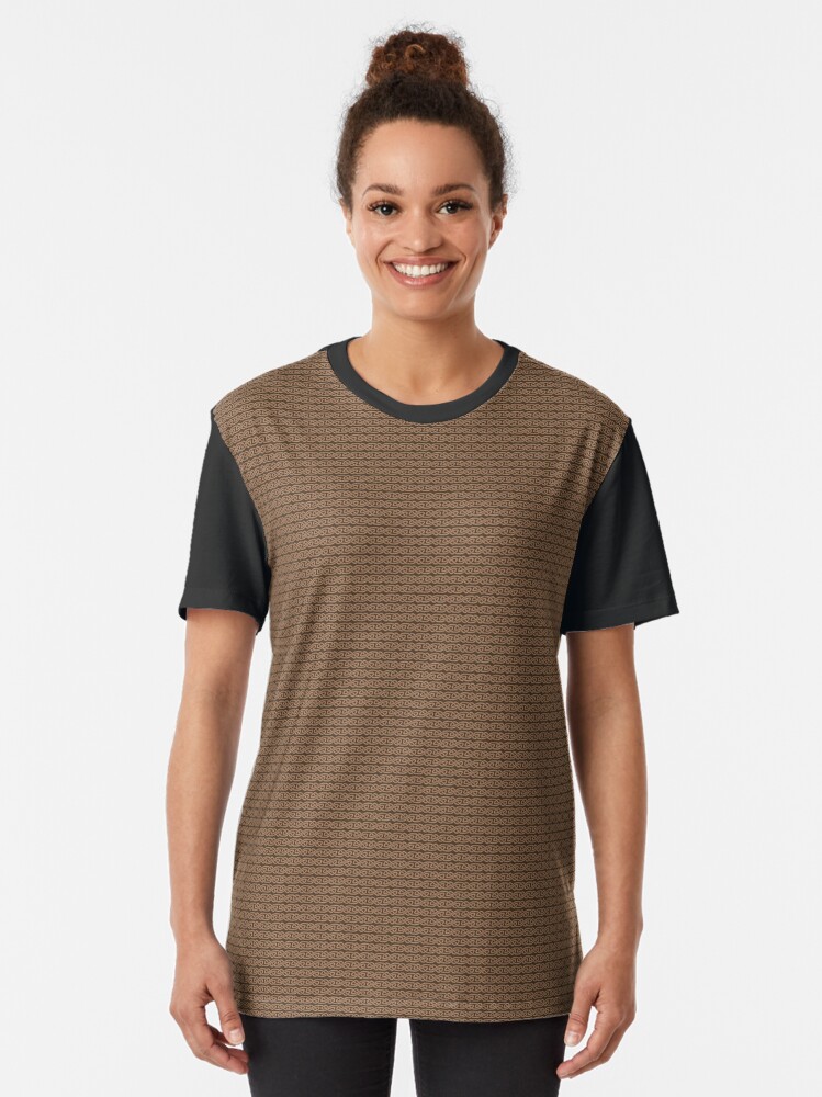 Alternate view of Simple Knotwork in Tan on Brown Graphic T-Shirt