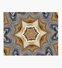 Metallic Gold Silver Mandala Style Design - Fluid Nature Photographic Print