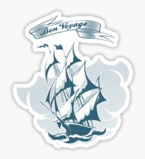 Sail Ship Emblem in Retro style Sticker