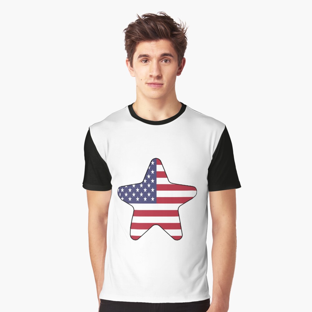 American Flag Starfish Happy 4th of July Camiseta gráfica