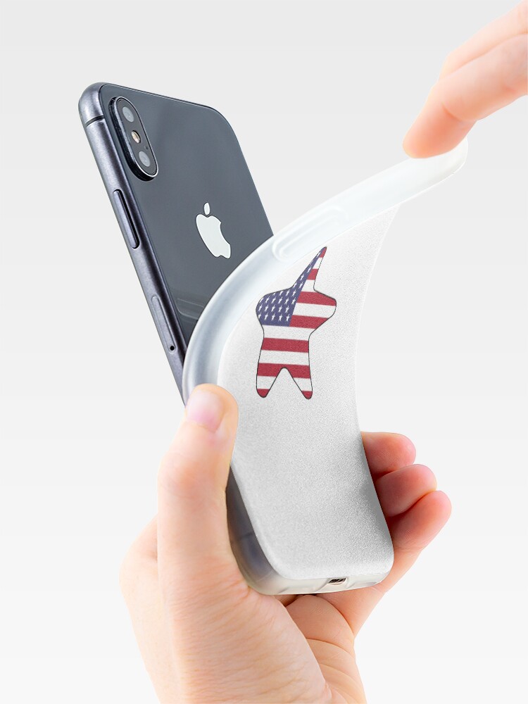 Vista alternativa de Funda y vinilo para iPhone American Flag Starfish Happy 4th of July