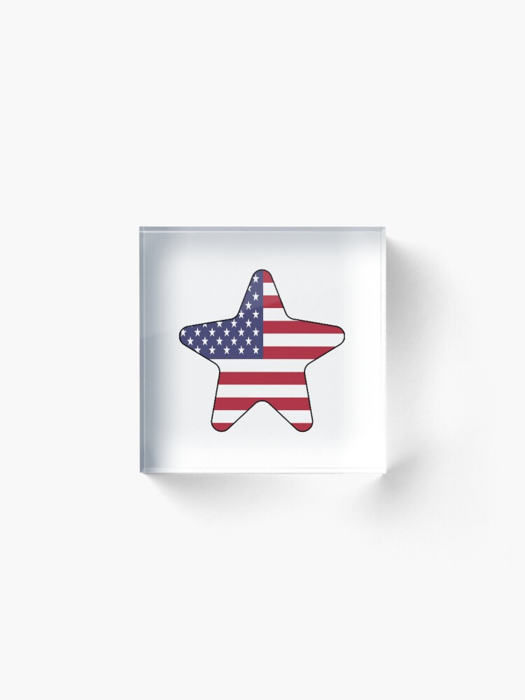Vista alternativa de Bloque acrílico American Flag Starfish Happy 4th of July