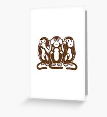 Three wise monkeys Greeting Card