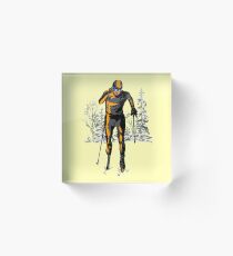 Cross country skiing Acrylic Block