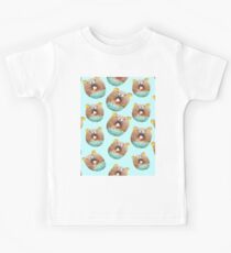 kawaii cute mint green cartoon bear donut pattern Kids Tee