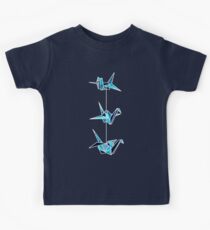 Aqua Blue Paper Cranes Kids Tee