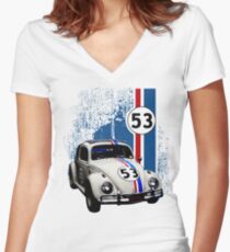 The Love Bug Women's Fitted V-Neck T-Shirt
