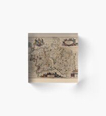 Map Of Middlesex 1646 Acrylic Block