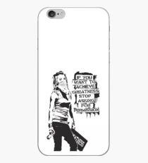 Banksy quote graffiti If You Want to Achieve Greatness stop asking for permission black and white with Banksy tag signature iPhone Case
