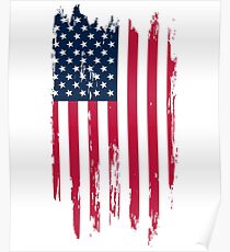 Vintage Distressed American Flag T-Shirts & Stickers Poster