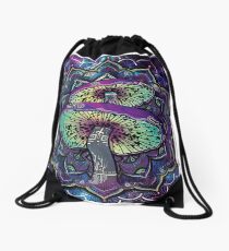 Trippy Shroom Art Drawstring Bag